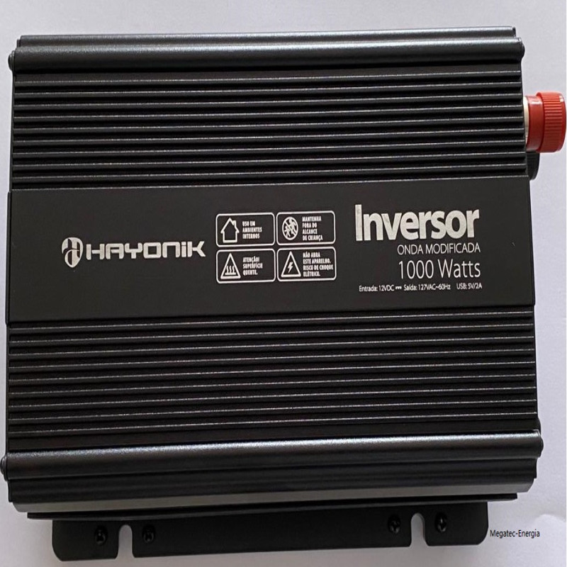 Inversor de Onda Modificada 1000W 12VDC/127V USB - HAYONIK